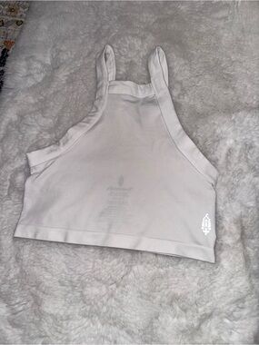 FP Movement by Free People Cream High-Neck Cropped Tank